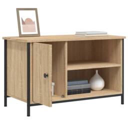 Berkfield Home TV Cabinet Sonoma Oak 80x40x50 cm Engineered Wood in Light Brown - Size: 80 x 40 x 50 cm - thumbnail 4
