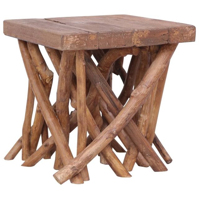 Berkfield Home Log Coffee Table 40x40x40 cm Solid Wood in Brown - Size: 40 x 40 x 40 cm - image 1