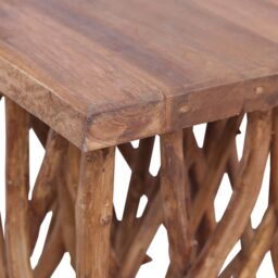 Berkfield Home Log Coffee Table 40x40x40 cm Solid Wood in Brown - Size: 40 x 40 x 40 cm - thumbnail 3