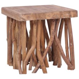 Berkfield Home Log Coffee Table 40x40x40 cm Solid Wood in Brown - Size: 40 x 40 x 40 cm - thumbnail 6