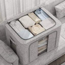 KORVIXA 66L(50*40*33cm) Grey Folding Storage Box - thumbnail 3
