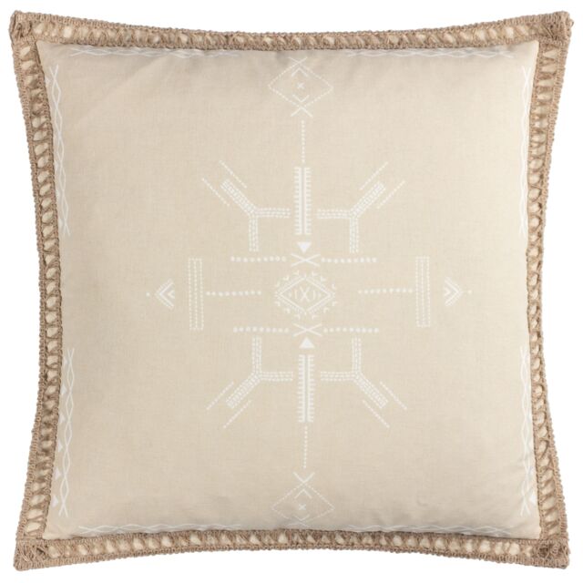 Furn Mini Inka Printed Geometric Cushion in Natural - Size: 45 cm x 45 cm - image 1
