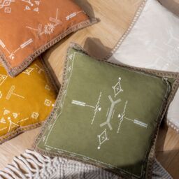 Furn Mini Inka Printed Geometric Cushion in Natural - Size: 45 cm x 45 cm - thumbnail 6