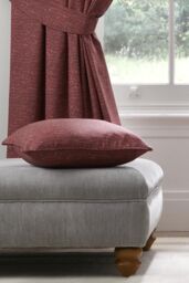 Dreams & Drapes 'Pembrey' Textured Filled Cushion in Red - Size: 43 cm x 43 cm - thumbnail 2