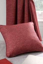 Dreams & Drapes 'Pembrey' Textured Filled Cushion in Red - Size: 43 cm x 43 cm - thumbnail 1