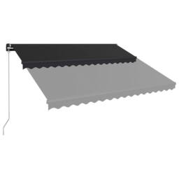 Berkfield Home Manual Retractable Awning with LED 450x300 cm Anthracite in Black - thumbnail 4
