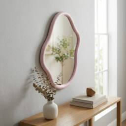 Garden Greatness Blush Pink Wave Style Mirror - thumbnail 2