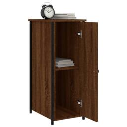 Berkfield Home Durable Bedside Cabinets 2 pcs Brown Oak 32x42x80 cm Engineered Wood - Size: 32 x 42 x 80 cm - thumbnail 4