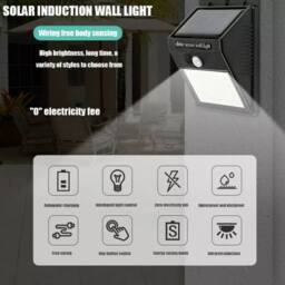 Havendro 4 Pack Solar Outdoor Garden Security Lamp PIR Lights in Black - thumbnail 4
