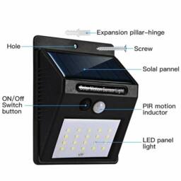 Havendro 4 Pack Solar Outdoor Garden Security Lamp PIR Lights in Black - thumbnail 3