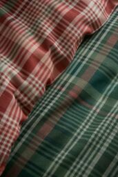 Dreams & Drapes 'Bennet Check' Brushed Cotton Duvet Cover Set in Green - Size: Super King - thumbnail 3