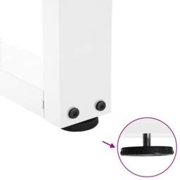 Berkfield Home Modern Dining Table Legs V-Shape 3 pcs White 80x(72-73.3) cm Steel - thumbnail 9