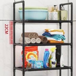 VOGREX 3-Tier Over-Toilet Bathroom Storage Shelf Organizer in Black - thumbnail 3