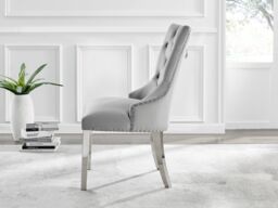 FurnitureboxUK Imperia 6 Grey Dining Table & 6 Velvet Belgravia Chairs - thumbnail 5
