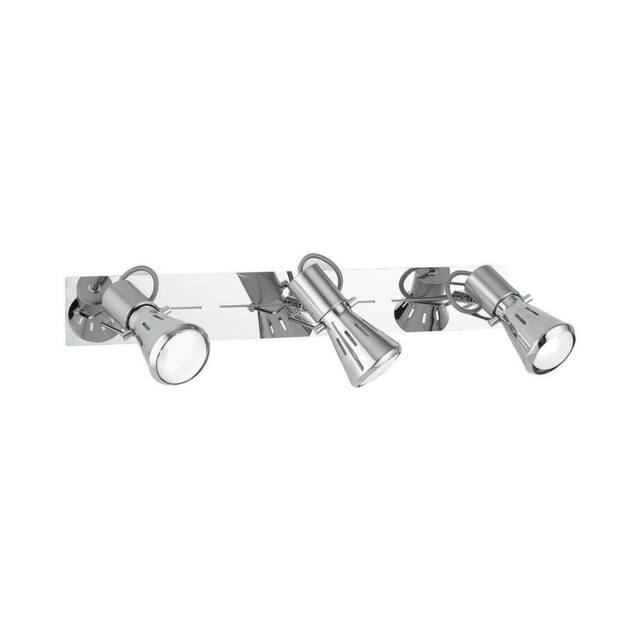Netlighting SPOT 3 Light Adjustable Spotlight Bars Chrome 45x15x10cm in Silver - Size: 45 x 15 x 10 cm