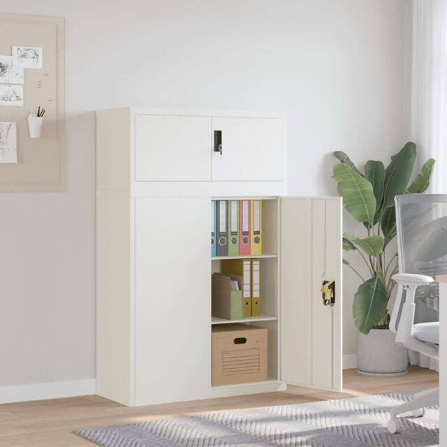 Berkfield Home File Cabinet White 90x40x145 cm Steel - Size: 90 x 40 x 145 cm - image 1