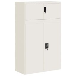 Berkfield Home File Cabinet White 90x40x145 cm Steel - Size: 90 x 40 x 145 cm - thumbnail 2