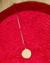 "Dibor Red Velvet Quilted Christmas Tree Decoration Christmas Tree Skirt 48""" - thumbnail 2