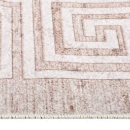 Berkfield Home Rug Washable 160x230 cm Beige Anti Slip - Size: 100 cm diameter - thumbnail 4