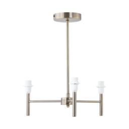 First Choice Lighting Brea - Antique Brass 3 Arm Semi Flush Fitting Only in Gold - thumbnail 2