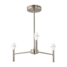 First Choice Lighting Brea - Antique Brass 3 Arm Semi Flush Fitting Only in Gold - thumbnail 1