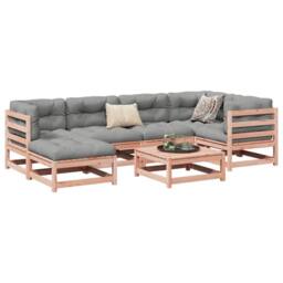 Berkfield Home 7 Piece Garden Sofa Set Solid Wood Douglas Fir in Brown - thumbnail 1