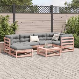 Berkfield Home 7 Piece Garden Sofa Set Solid Wood Douglas Fir in Brown - thumbnail 3