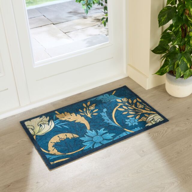 Artsy Mats William Morris Blue Indoor Washable Doormat 80x50cm - Size: 50 cm x 80 cm - image 1