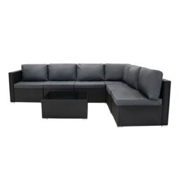 Monstershop Rattan Modular 7 Piece Furniture Set - Black - thumbnail 3