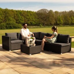 Monstershop Rattan Modular 7 Piece Furniture Set - Black - thumbnail 5