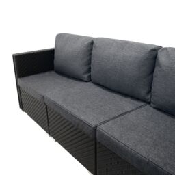 Monstershop Rattan Modular 7 Piece Furniture Set - Black - thumbnail 7