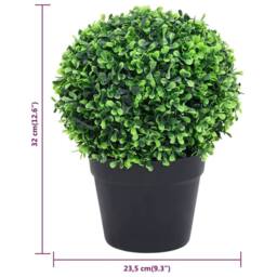 Berkfield Home Lush Artificial Boxwood Plants 2 pcs with Pots Ball Shaped Green 32 cm - thumbnail 6
