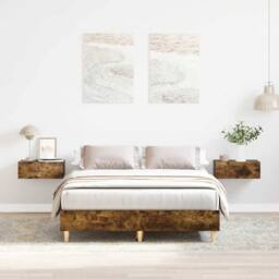 Berkfield Home Bed Frame No Mattress Smoked Oak 120x200 cm Engineered Wood in Brown - Size: Small Double - thumbnail 2