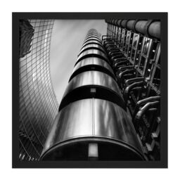 "Artery8 Wall Art Print Warby Lloyds London Long Exposure City Photo Square Framed Picture 16X16 Inch in Black - Size: W16"" x H16""" - thumbnail 1