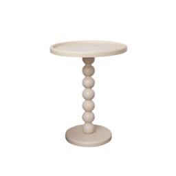 Melody Maison Taupe Painted Round Wooden Bobble Side Table - 45cm X 56.5cm - Size: 45 cm X 56.5 cm - thumbnail 1