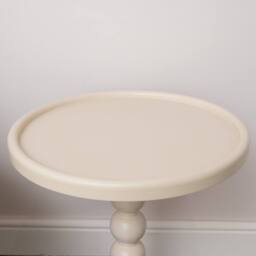 Melody Maison Taupe Painted Round Wooden Bobble Side Table - 45cm X 56.5cm - Size: 45 cm X 56.5 cm - thumbnail 6