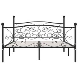 Berkfield Home Elegant Bed Frame with Slatted Base Black Metal 180x200 cm Super King - thumbnail 1