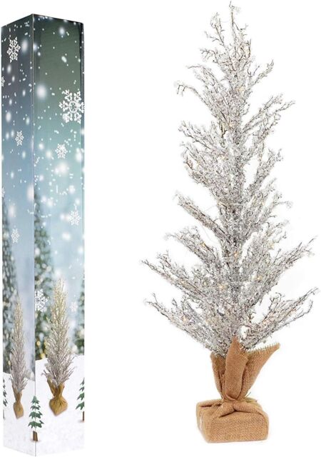 Shatchi Pre-Lit Battery Operated or USB Christmas Tree Indoor Warm White Lights Decorations Large 24 Inch 61cm - image 1