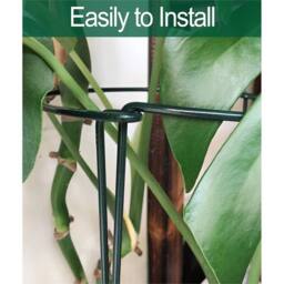VOGREX 40cm Half Round Metal Plant Stakes 8Pcs Flower Support Ring Frame Cage in Green - thumbnail 3