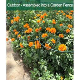 VOGREX 40cm Half Round Metal Plant Stakes 8Pcs Flower Support Ring Frame Cage in Green - thumbnail 5