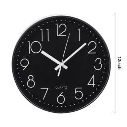 KORVIXA Living Room Bedroom Kitchen Clock in Black - Size: 100 cm x 15 cm - thumbnail 2