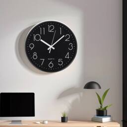 KORVIXA Living Room Bedroom Kitchen Clock in Black - Size: 100 cm x 15 cm - thumbnail 3