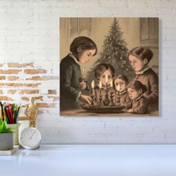 "Warren Reed - Designer Christmas Candles Canvas - Size: W16"" x H16""" - thumbnail 1
