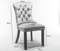 HomeTouch Angie 4 Lux Black Velvet Upholstered Kitchen Dining Chairs with Pull Knocker Back - Size: 4 Pack - thumbnail 7