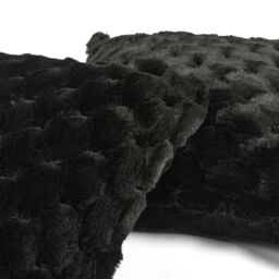 OHS 2 Pack Soft Jumbo Waffle Fur Decorative Square Cushion Covers in Black - Size: 45 cm x 45 cm - thumbnail 4