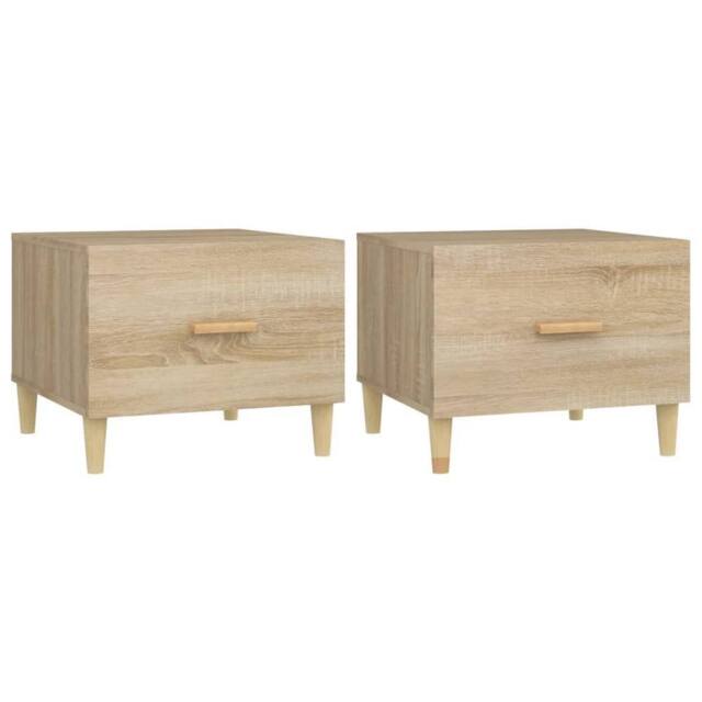 Berkfield Home Coffee Tables 2 pcs Sonoma Oak 50x50x40 cm Engineered Wood in Light Tan - Size: 50 x 50 x 40 cm - image 1