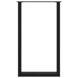 Berkfield Home Modern Coffee Table Legs U-Shaped 2 pcs Black 60x(100-101) cm Steel - thumbnail 5