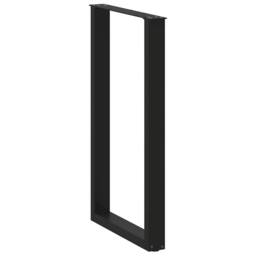 Berkfield Home Modern Coffee Table Legs U-Shaped 2 pcs Black 60x(100-101) cm Steel - thumbnail 4