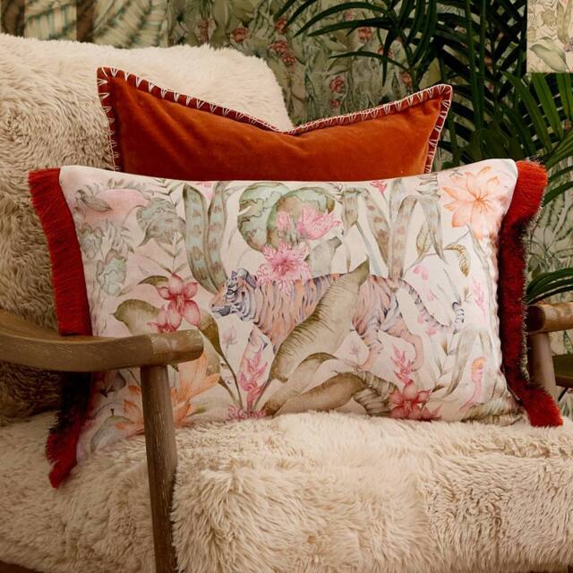Voyage Maison Tropical Utopia Printed Velvet Cushion - Size: 40 cm x 60 cm - image 1