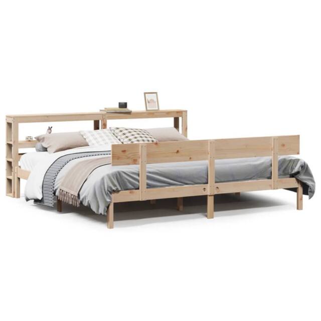 Berkfield Home Bed Frame without Mattress 180x200 cm Super King Solid Wood Pine in Natural - image 1